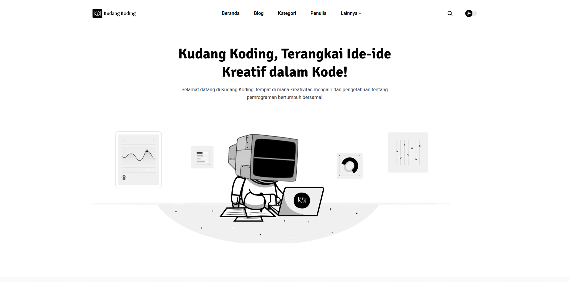 Kudang Koding Blog interface