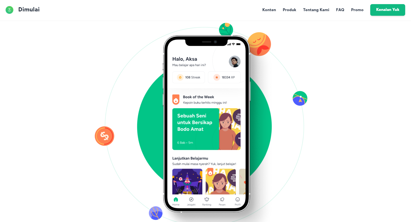 Dimulai Website interface